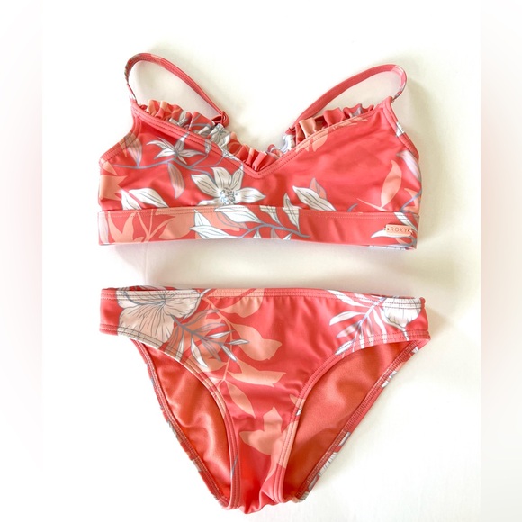 Roxy Girl Floral Bikini Size 7 - Picture 1 of 10